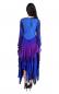 Preview: Blau-lilafarbenes gebatiktes zeitloses Kleid mit  Schnürung aus Spitze und Chiffon